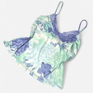 Vintage Y2K Cami, Floral Pastel, Size Small